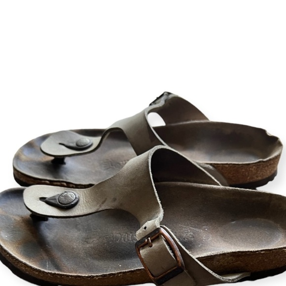 Birkenstock Gizeh Thong Leather Sandals Tan 37/6 - Picture 11 of 13